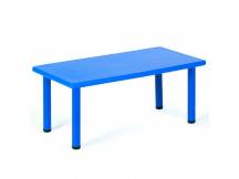 Mesa de plástico rectangular azul