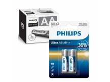 Pack de 12 blister de Pilas Ultra alcalinas Philips AA X 2 unidades