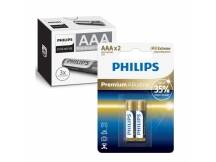 Pack de 12 blister de Pilas Premium alcalinas Philips AAA X 2 unidades