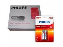 Pack de 12 blister de Pilas alcalinas Philips AAA X 2 unidades