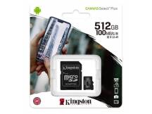 Memoria Kingston MicroSD 512GB Canvas Select Plus clase 10