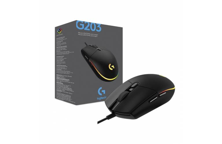 Mouse Logitech G203 Lightsync RGB negro